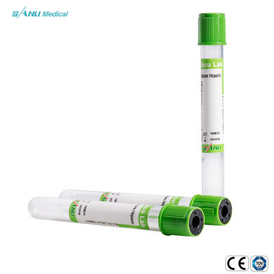 Cima verde 13*100 del sodio dell'eparina del plasma del sangue dei tubi eliminabili della raccolta