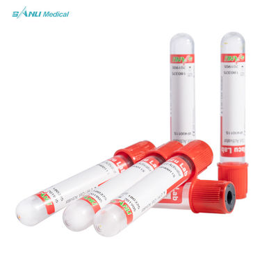 Tubi monouso per raccolta sottovuoto Red Top Tubo per attivatore di coaguli in PET CE