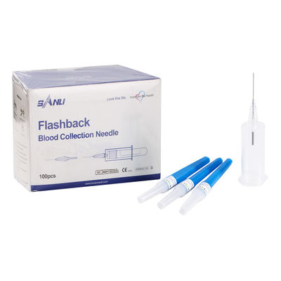 Ago eliminabile blu multiplo della raccolta del sangue dell'ago 23G di ritorno di fiamma