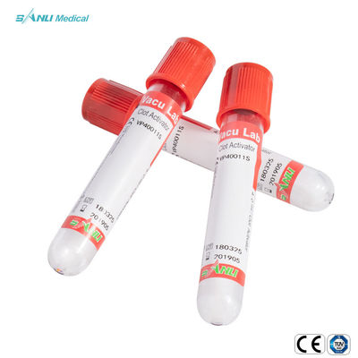 Ce rosso sterile della metropolitana dell'analisi del sangue di vuoto di 13x100mm IVD approvato con l'attivatore del grumo