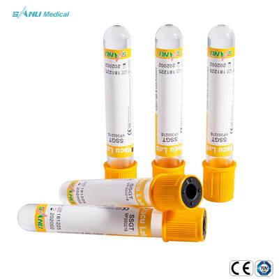 Metropolitana di vetro additiva 5-9ml eliminabile della raccolta del sangue di vuoto del grumo SSGT del gel